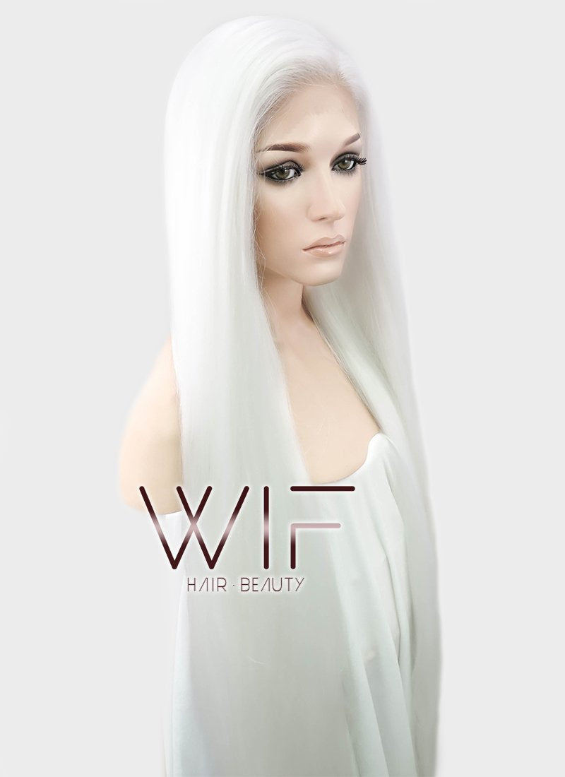 39" Straight Yaki White Lace Front Synthetic Wig LF701B