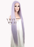 39" Straight Yaki Purplish Grey Lace Front Synthetic Wig LF701D