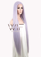 39" Straight Yaki Purplish Grey Lace Front Synthetic Wig LF701D