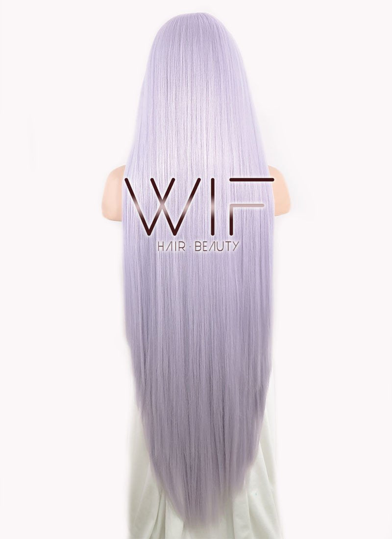 39" Straight Yaki Purplish Grey Lace Front Synthetic Wig LF701D