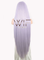 39" Straight Yaki Purplish Grey Lace Front Synthetic Wig LF701D
