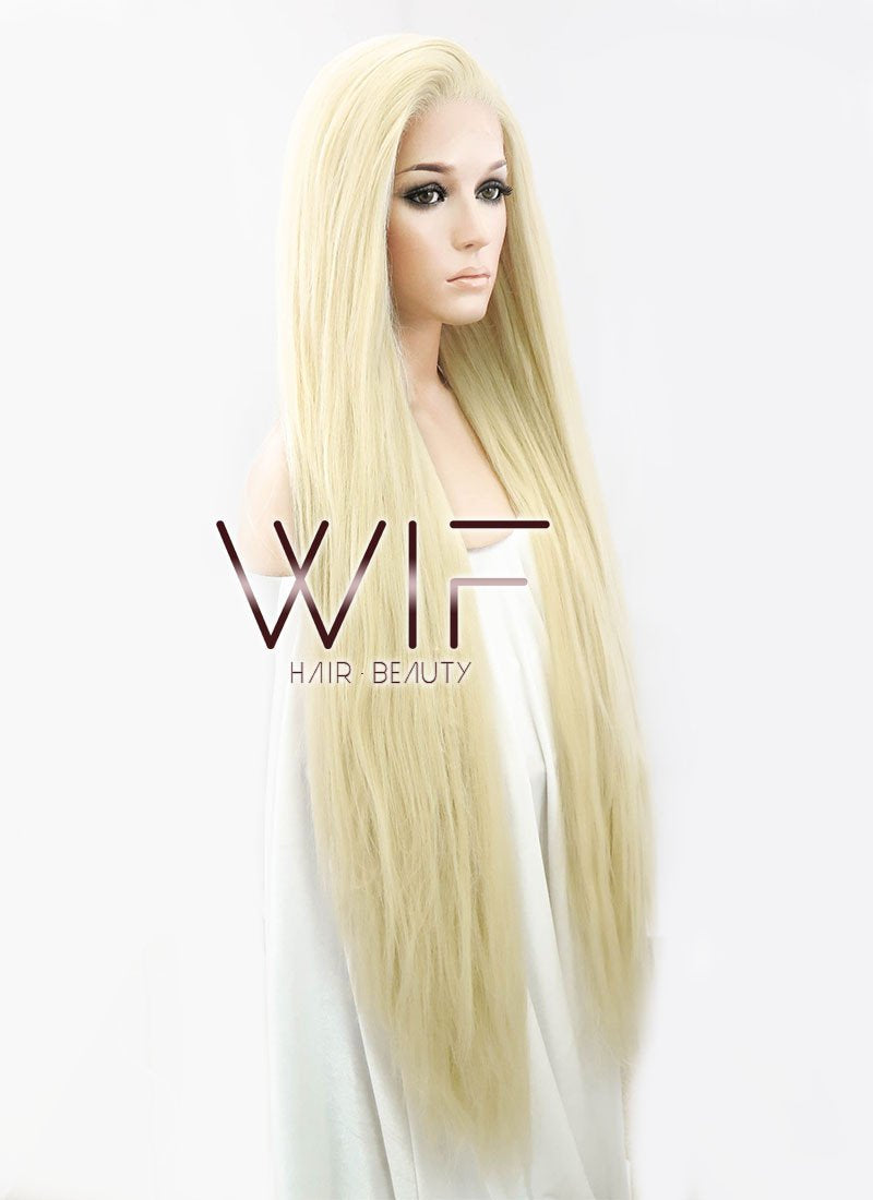 39" Straight Yaki Blonde Lace Front Synthetic Wig LF701E