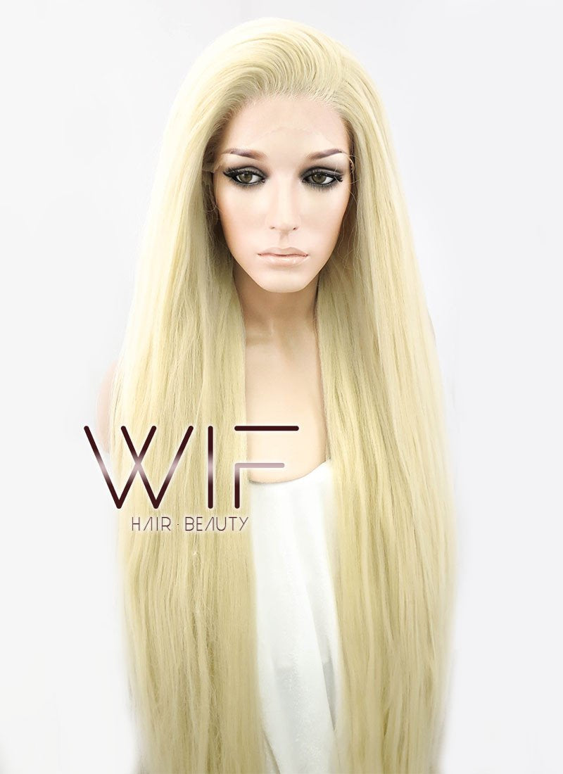 39" Straight Yaki Blonde Lace Front Synthetic Wig LF701E
