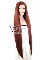 39" Straight Yaki Reddish Brown Lace Front Synthetic Wig LF701