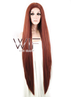 39" Straight Yaki Reddish Brown Lace Front Synthetic Wig LF701