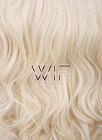 24" Long Curly Black Mixed Blonde Ombre Customizable Lace Front Synthetic Hair Wig LF734C