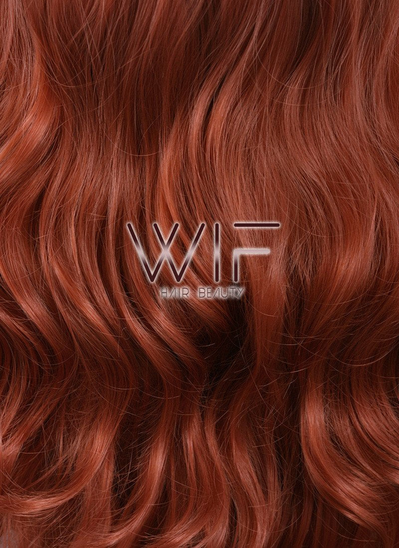 28" Wavy Reddish Brown Lace Front Synthetic Wig LF735