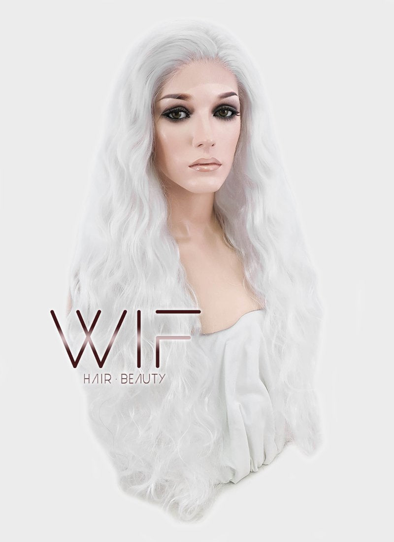 28" Wavy White Lace Front Synthetic Wig LF741C