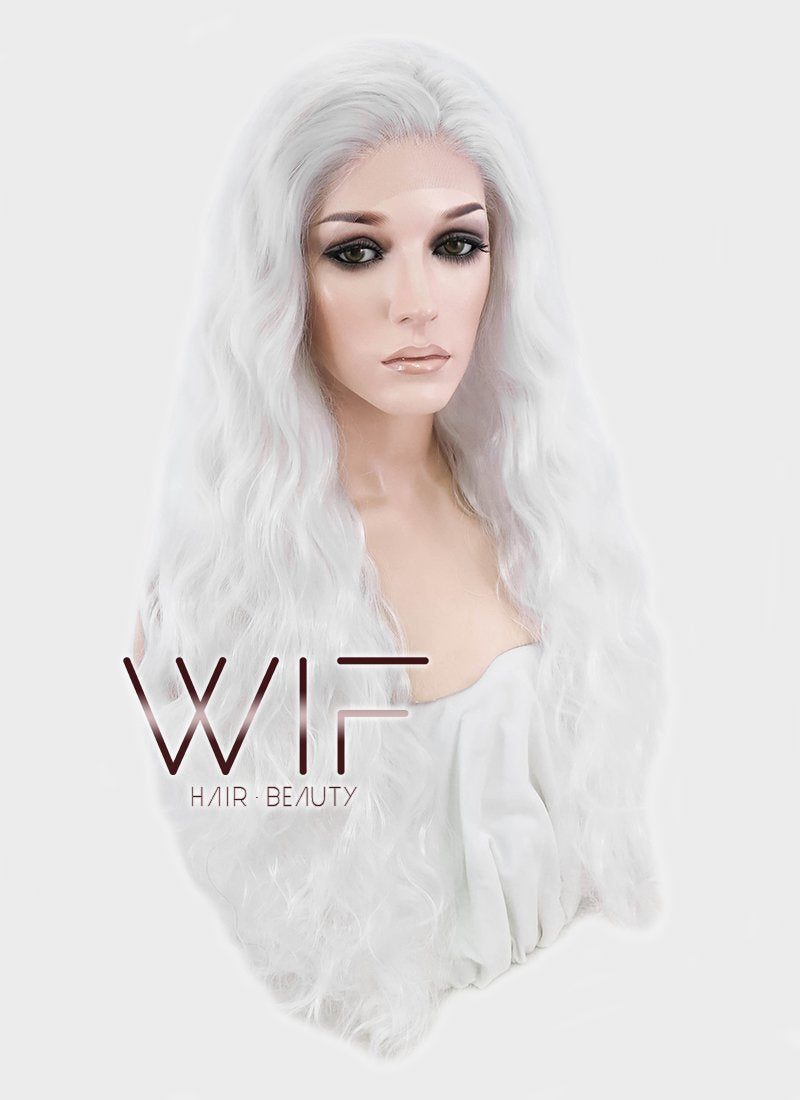 28" Wavy White Lace Front Synthetic Wig LF741C