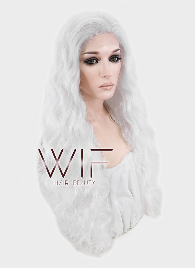 28" Wavy White Lace Front Synthetic Wig LF741C