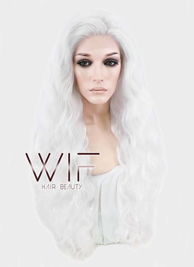 28" Wavy White Lace Front Synthetic Wig LF741C