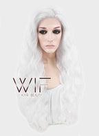 28" Wavy White Lace Front Synthetic Wig LF741C