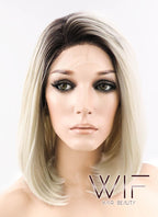 12" Straight Light Blonde With Dark Roots Lace Front Synthetic Wig LF757A