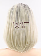 12" Straight Light Blonde With Dark Roots Lace Front Synthetic Wig LF757A