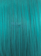 12" Straight Bluish Green With Dark Roots Lace Front Synthetic Wig LF757