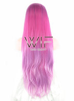 26" Straight Purple Magenta Ombre Lace Front Synthetic Wig LF768