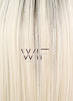 14" Straight Light Blonde With Dark Roots Lace Front Synthetic Wig LF770A