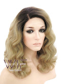 Beyoncé Knowles Inspired 14" Medium Curly Wavy Brown Mixed Blonde Lace Front Wig LF771G
