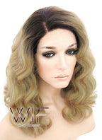 Miley Cyrus Inspired 14" Medium Curly Wavy Brown Mixed Blonde Lace Front Wig LF771G 