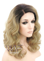 Rihanna Inspired 14" Medium Curly Wavy Brown Mixed Blonde Lace Front Wig LF771G 