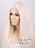 22" Long Straight Light Blonde Customizable Lace Front Synthetic Hair Wig LF772