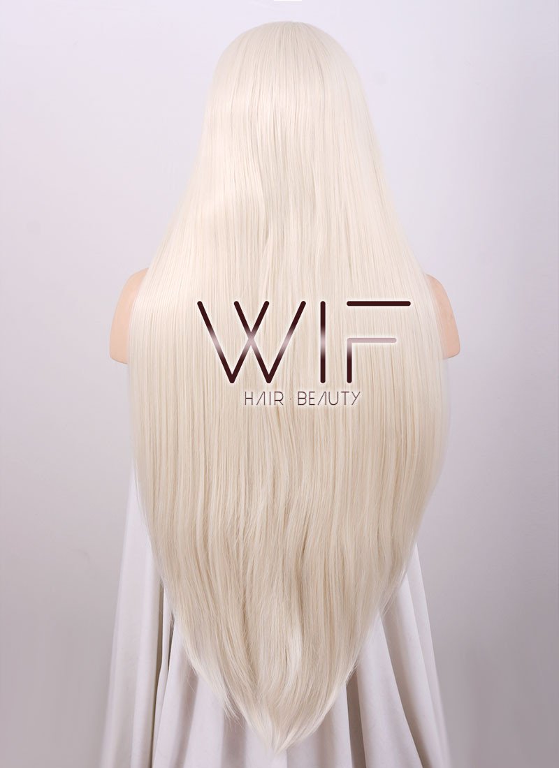 22" Long Straight Light Blonde Customizable Lace Front Synthetic Hair Wig LF772