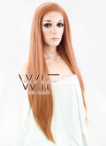 26" Straight Orangish Brown Lace Front Synthetic Wig LF808A