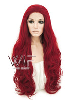 28" Wavy Red Lace Front Synthetic Wig LF809