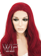 28" Wavy Red Lace Front Synthetic Wig LF809