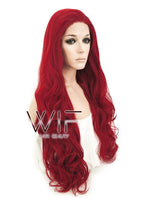28" Wavy Red Lace Front Synthetic Wig LF809