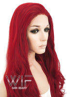 28" Wavy Red Lace Front Synthetic Wig LF809