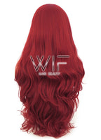 28" Wavy Red Lace Front Synthetic Wig LF809