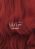 28" Wavy Red Lace Front Synthetic Wig LF809