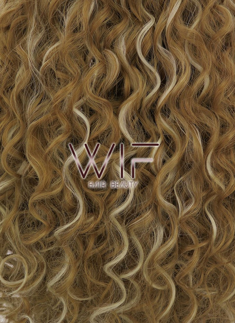 28" Spiral Curly Mixed Blonde Lace Front Synthetic Wig LF817