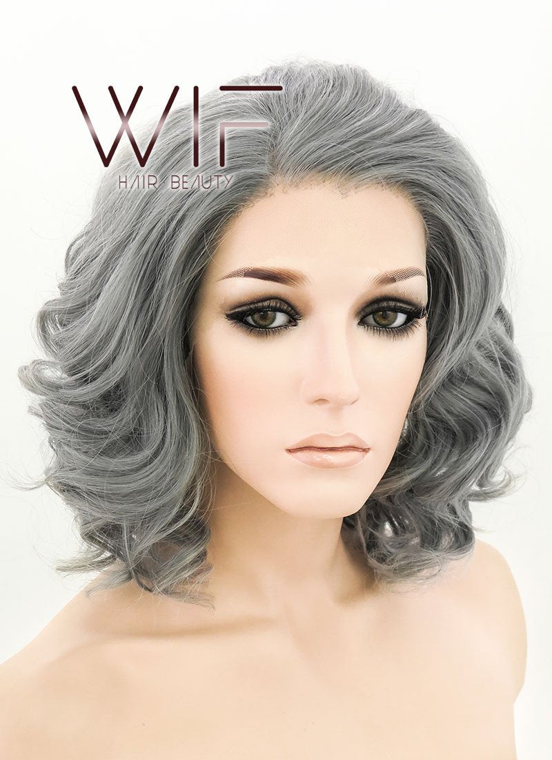 10" Wavy Grey Lace Front Synthetic Wig LF831