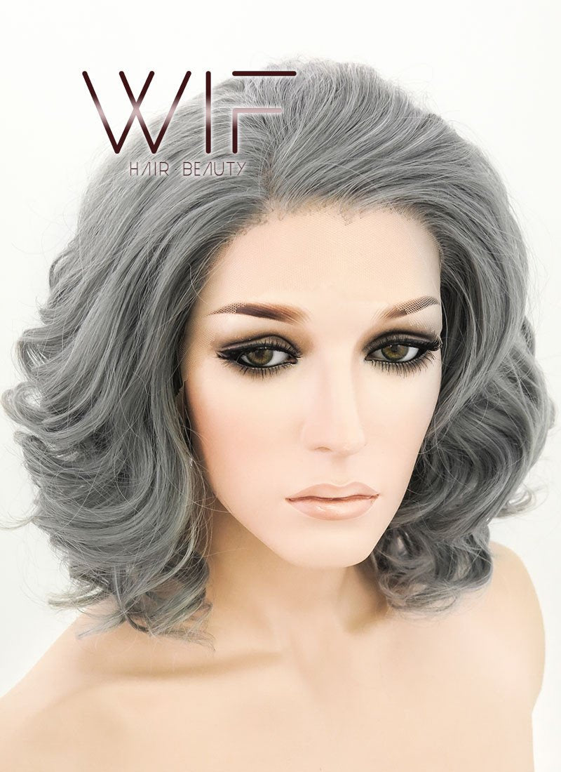 10" Wavy Grey Lace Front Synthetic Wig LF831