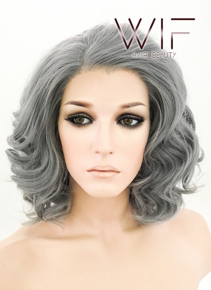 10" Wavy Grey Lace Front Synthetic Wig LF831