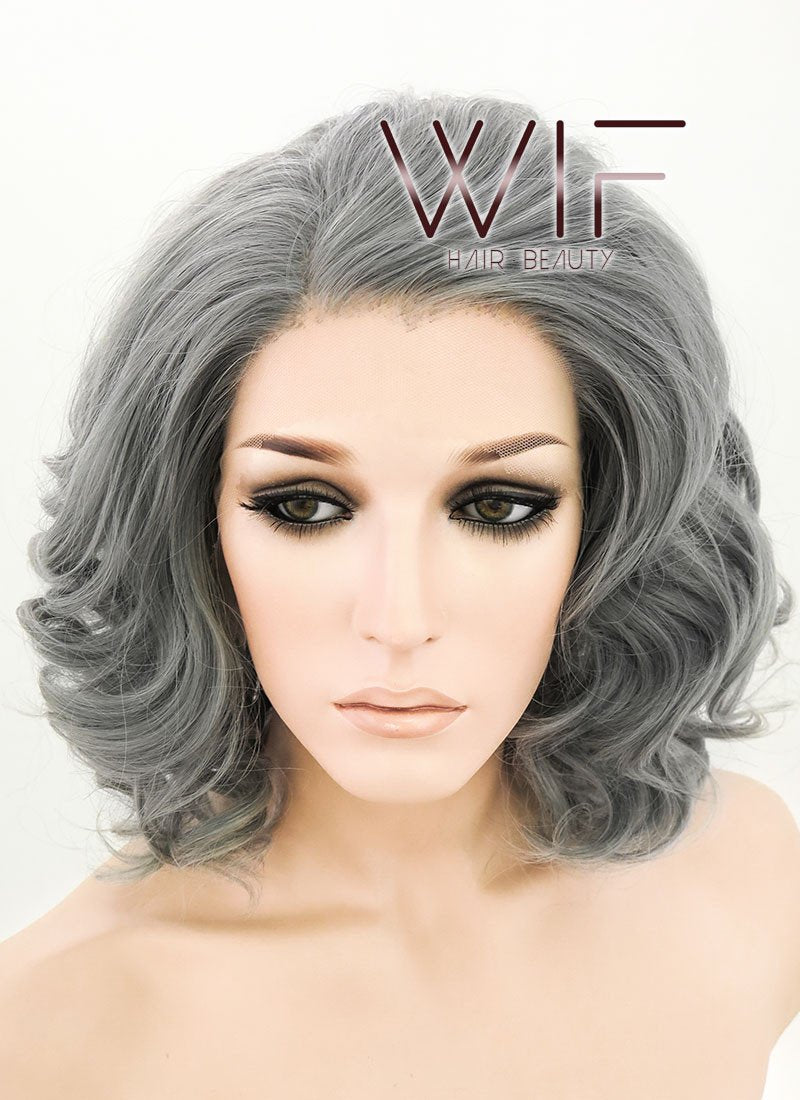 10" Wavy Grey Lace Front Synthetic Wig LF831