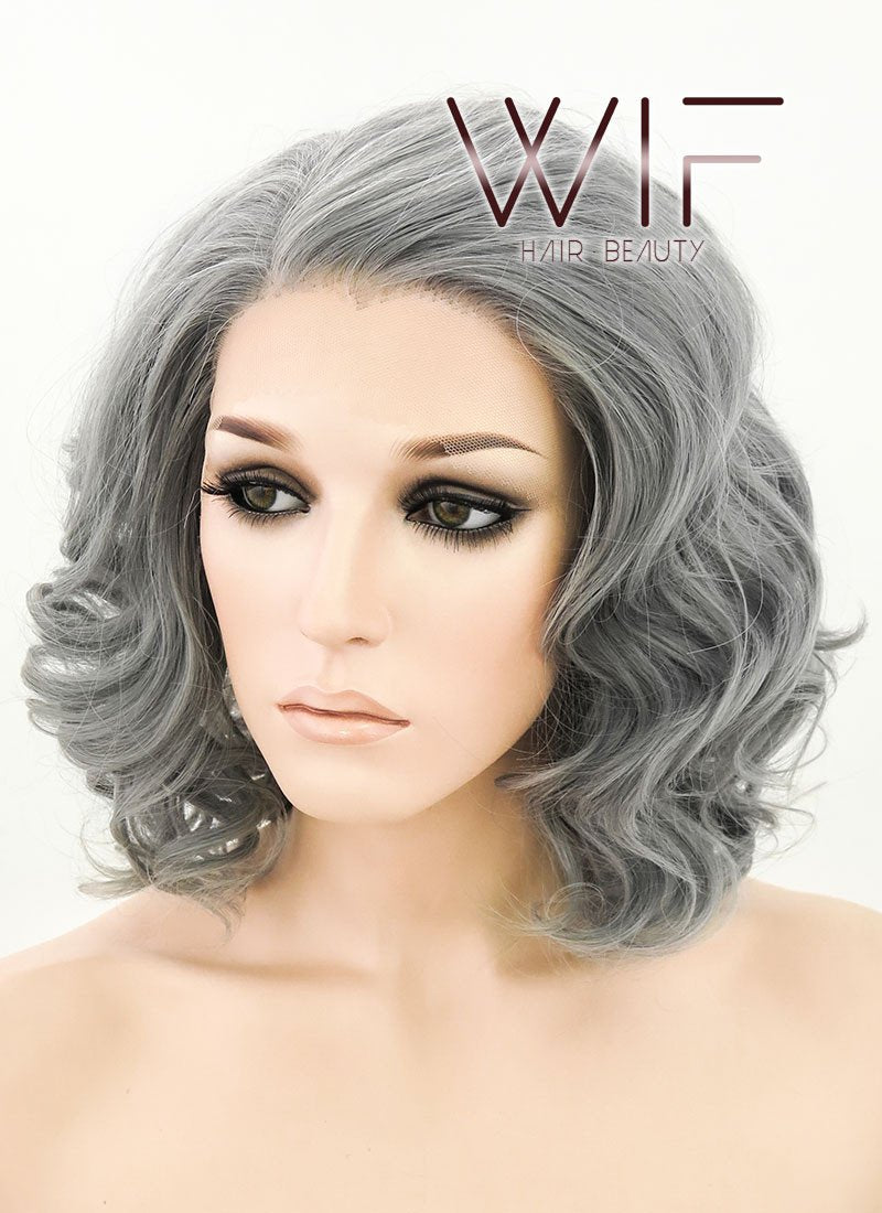 10" Wavy Grey Lace Front Synthetic Wig LF831