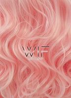 28" Long Curly Black Mixed Pink Customizable Lace Front Synthetic Hair Wig LF833