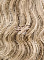 12" Medium Curly Dark Brown Mixed Two Tone Blongde Ombre Customizable Lace Front Synthetic Hair Wig LF844