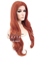 24" Wavy Reddish Orange Lace Front Synthetic Wig LF867