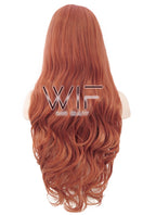 24" Wavy Reddish Orange Lace Front Synthetic Wig LF867