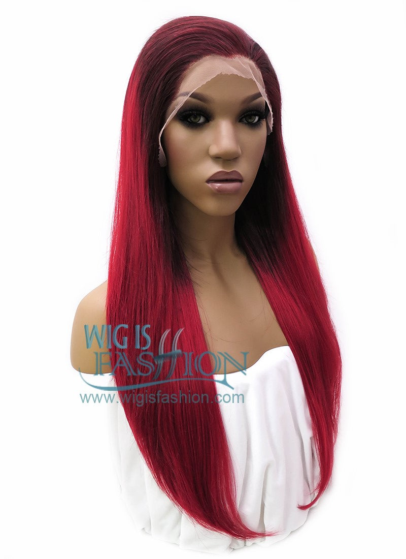 24" Wavy Light Ash Blonde Lace Front Synthetic Wig LF101