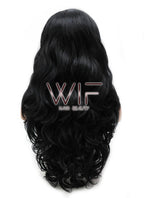 26" Long Curly Golden Brown Lace Front Synthetic Hair Wig LFB070