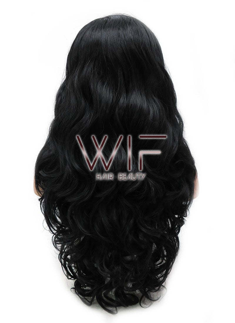 26" Long Curly Golden Brown Lace Front Synthetic Hair Wig LFB070