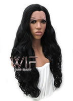 26" Long Curly Jet Black Lace Front Synthetic Hair Wig LFB070 Katy Perry Inspired