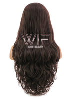 26" Long Curly Brown Lace Front Synthetic Hair Wig LFB081