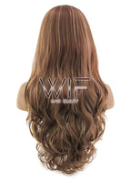 26" Long Curly Brown Mixed Blonde Heat Resistant Lace Front Synthetic Hair Wig LFB083