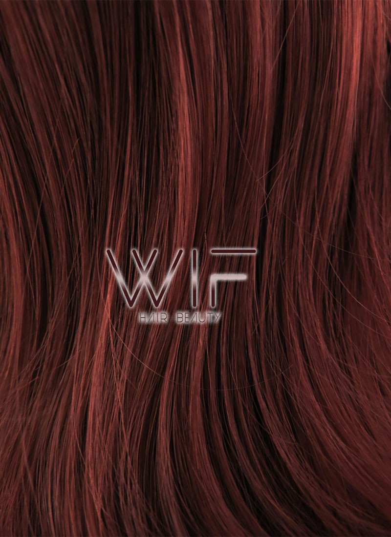 24" Long Curly Light Reddish Brown Lace Front Synthetic Hair Wig LFB132